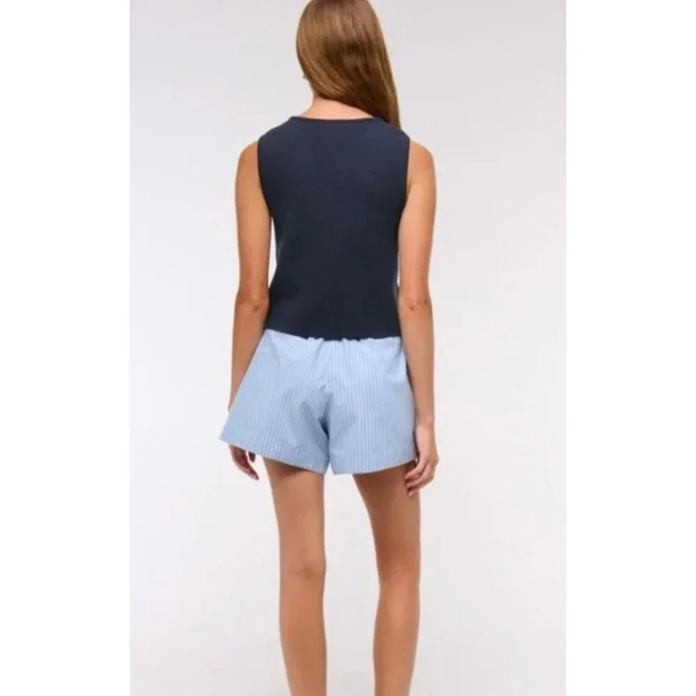 NWT Abercrombie & Fitch LuxeLoft V-Neck Vest Shirt Blue-sz XL